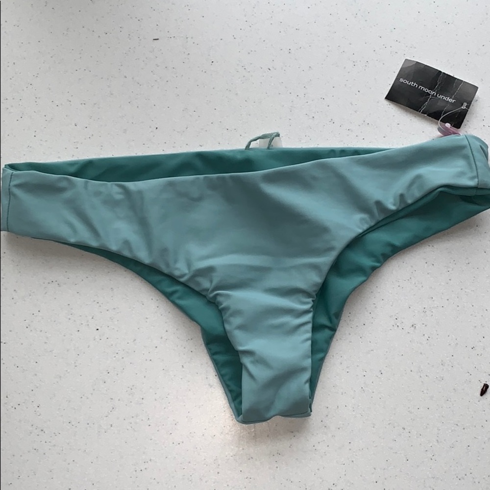 Reversible Teal/ Blue bathing suit bottoms